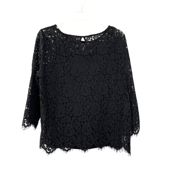 Rafaella Tops - Rafaella Blouse Womens L Used Black Floral Lace Attached Cami